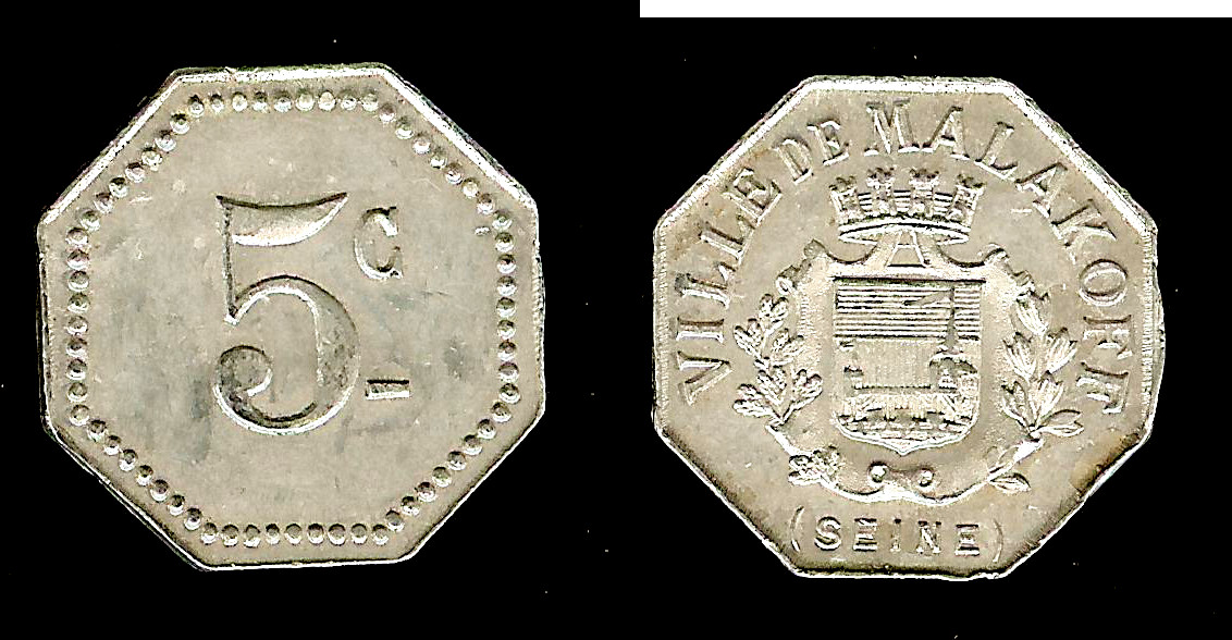 Malakoff (Hauts-de-Seine-92) 5 centimes N.D. Unc